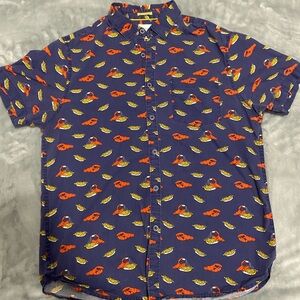 Cactus Man Ricky Singh Lobster & Fries Cotton Short Sleeve Shirt. Size L